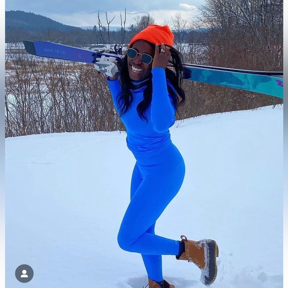 @Halfdays  base layer set ski snowboard leggings and top  in color blue - Picture 8 of 11